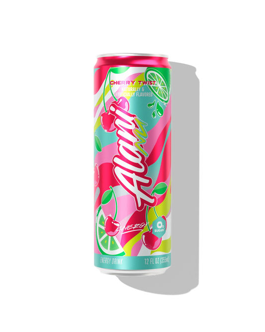 Alani Nu Cherry Twist Limited Edition Energy Drink 12 fl oz can front — cherry citrus twist, 200mg caffeine