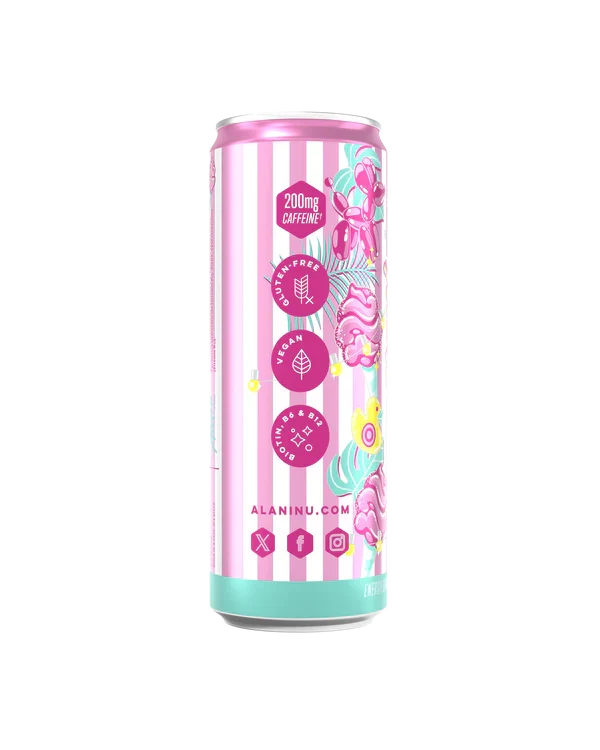 Alani Nu Cotton Candy Energy Drink 12 fl oz can side view