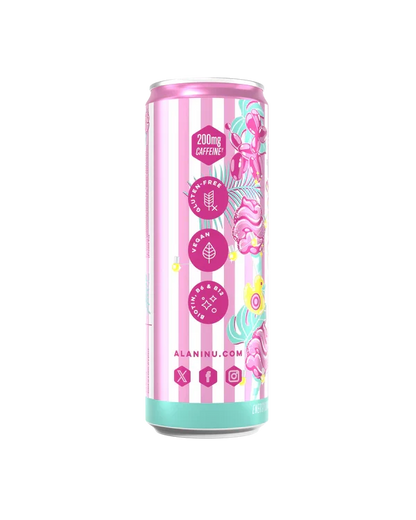 Alani Nu Cotton Candy Energy Drink 12 fl oz can side view