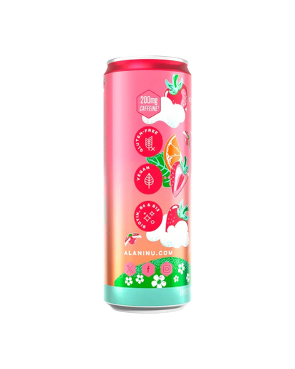 Alani Nu Strawberry Sunrise Energy Drink 12 fl oz can side view
