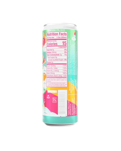 Alani Nu Sherbet Swirl Energy Drink back label — nutrition facts, 10 calories