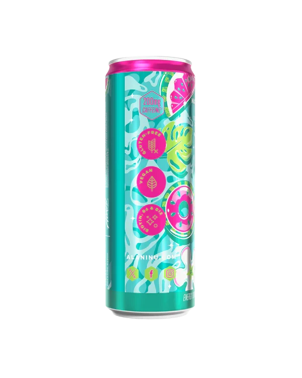Alani Nu Watermelon Wave by Megan Moroney Energy Drink 12 fl oz can side view